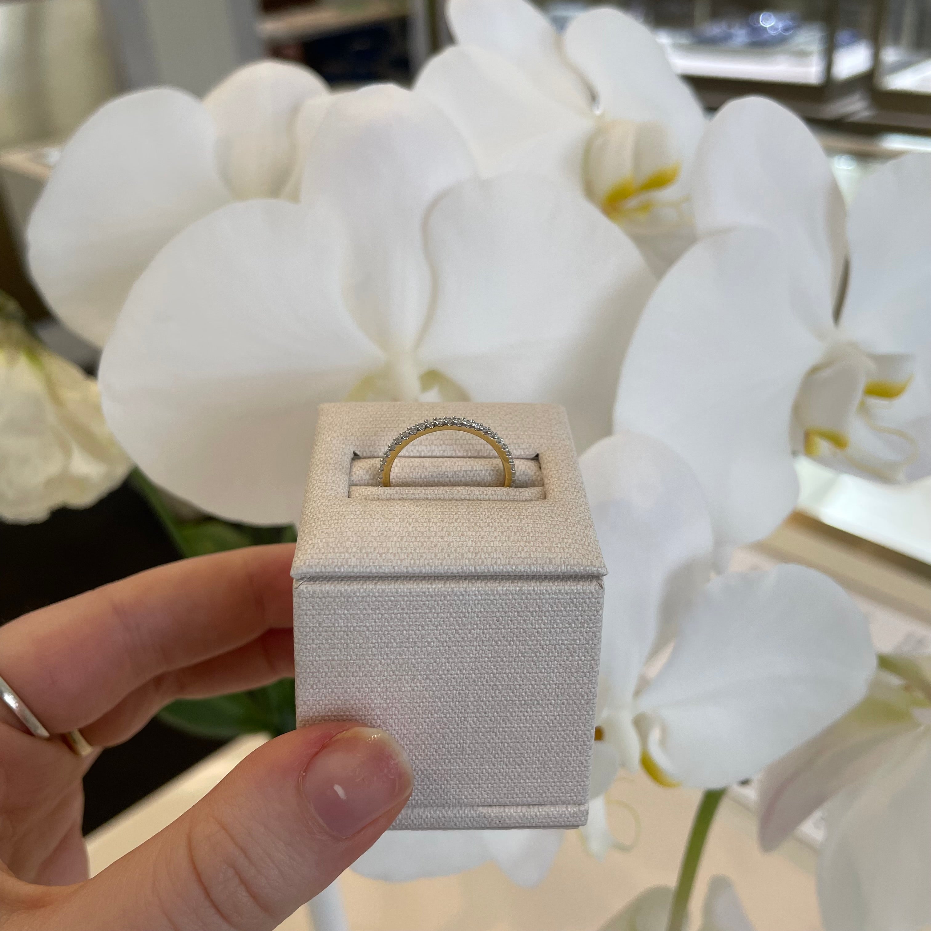 Full Diamond Band Yellow Gold