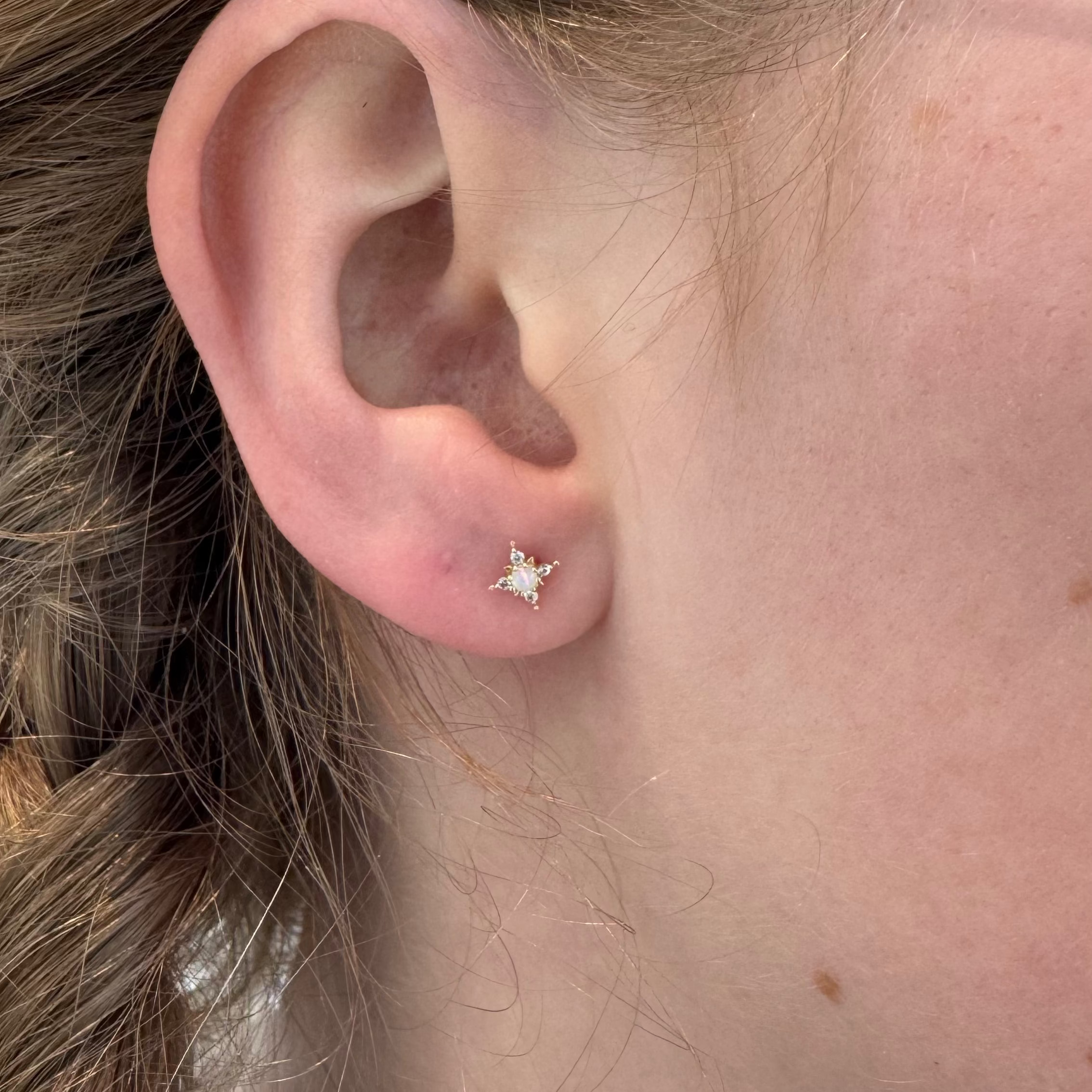 14k Gold Opal Studs