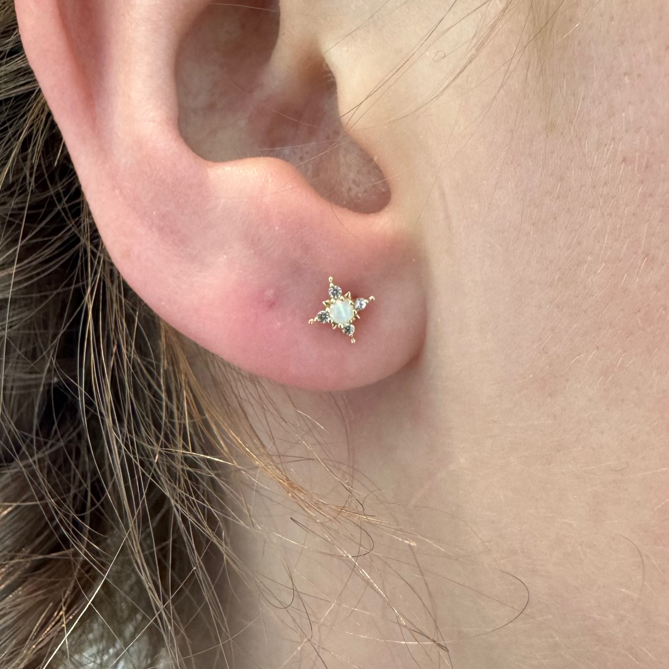 14k Gold Opal Studs