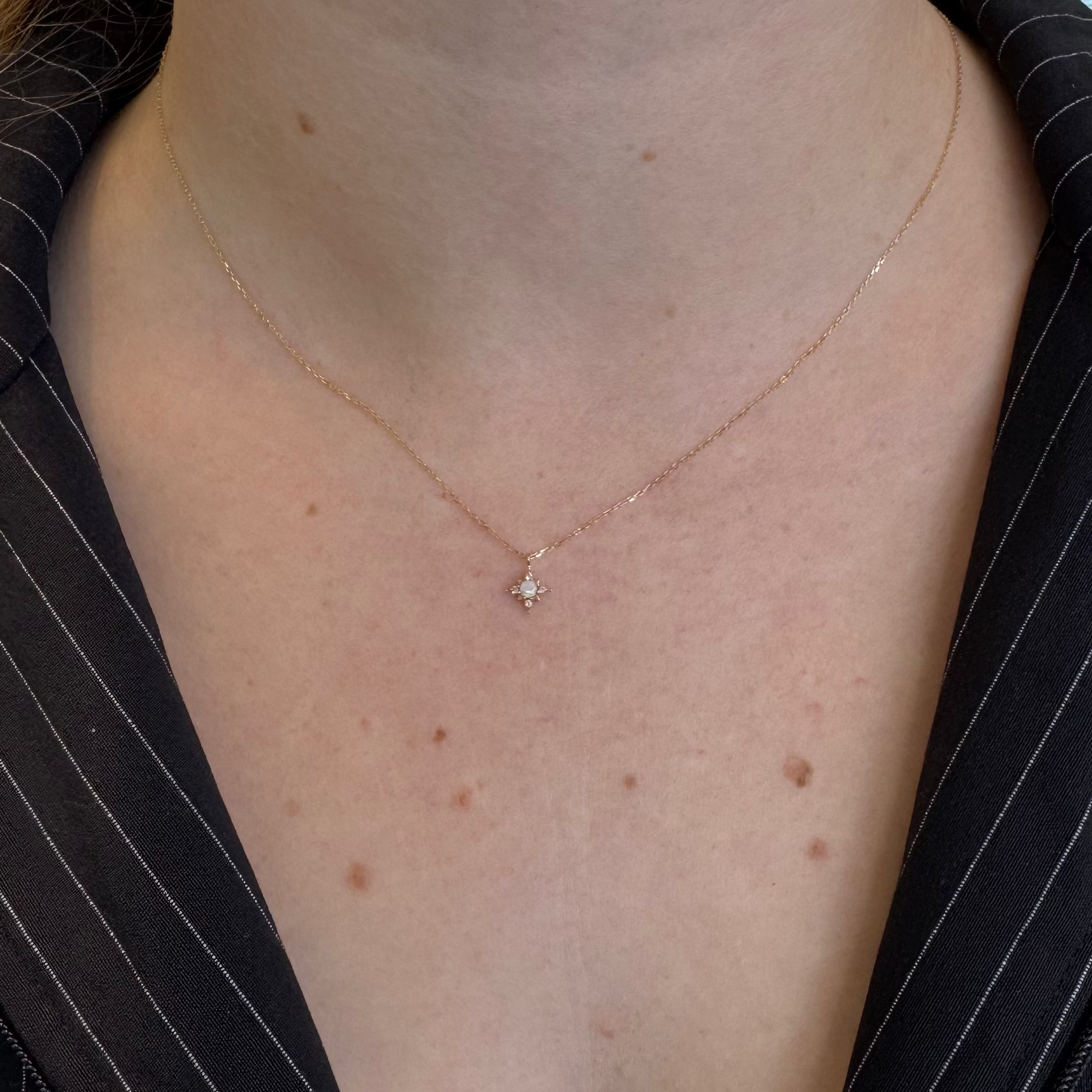 14k Gold Opal Star Necklace