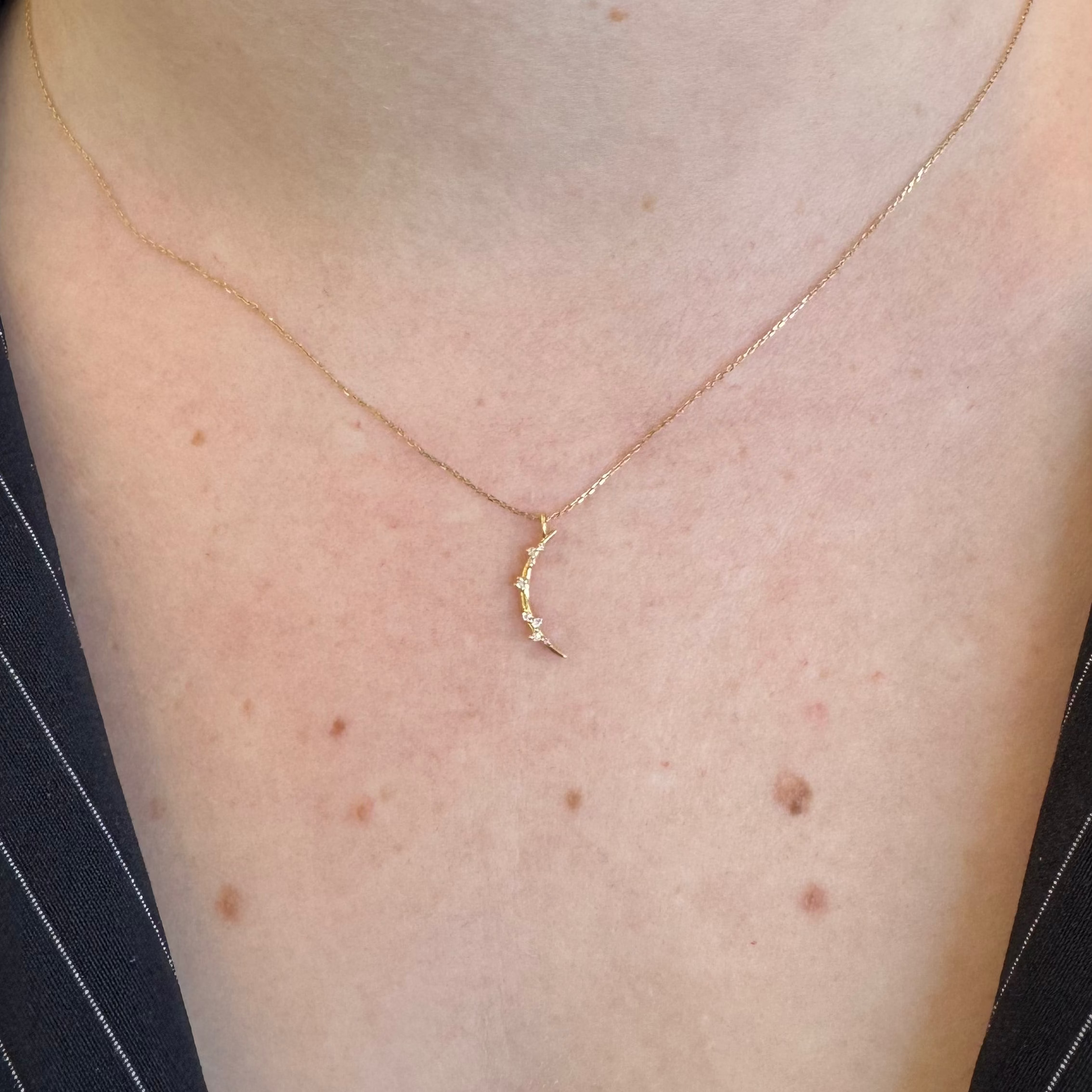 14k Yellow Gold Star and Moon Necklace