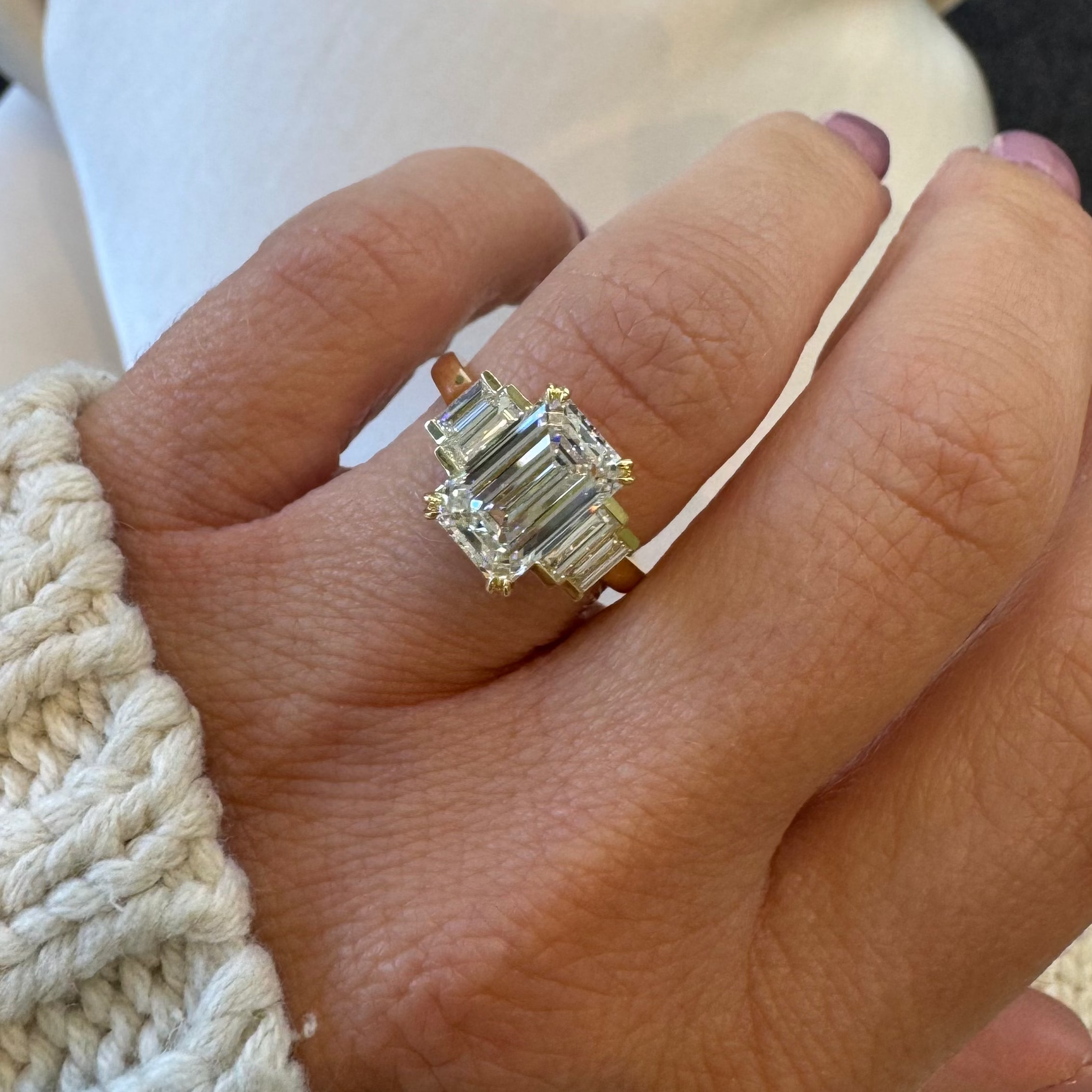 Orla | 3.55ct Emerald Cut Lab Diamond Engagement Ring