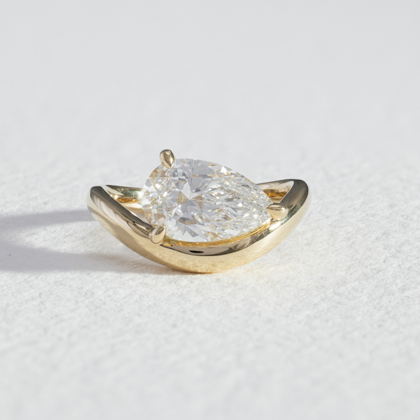 Ismae | Pear Diamond Wave Engagement Ring