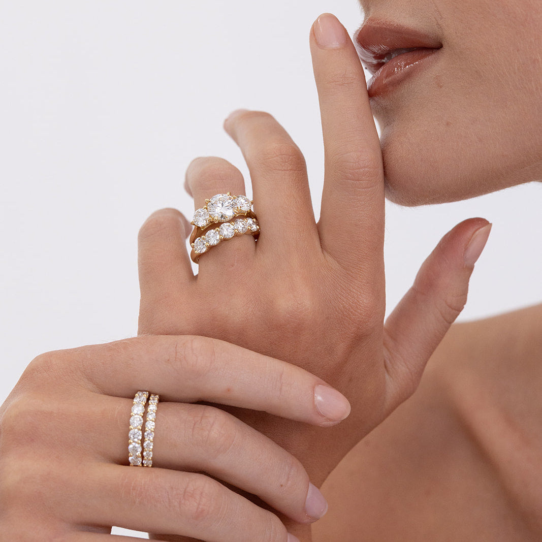 Jana round diamond wedding ring in 18K yellow gold, handcrafted by Matthews Jewellers Newcastle