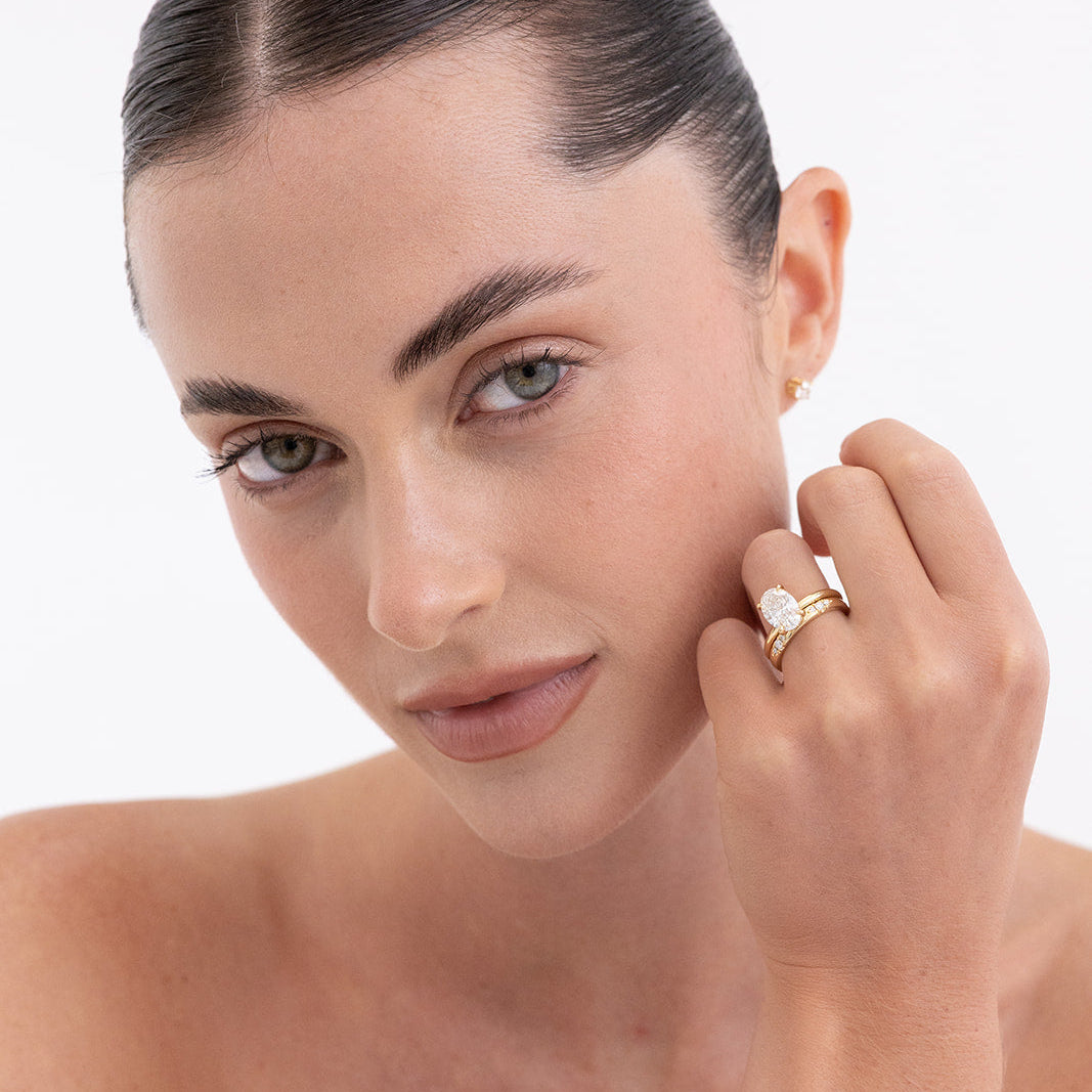 Handcrafted lab grown diamond diamond wedding ring by Matthews Jewellers, Jasmine, est. 1957