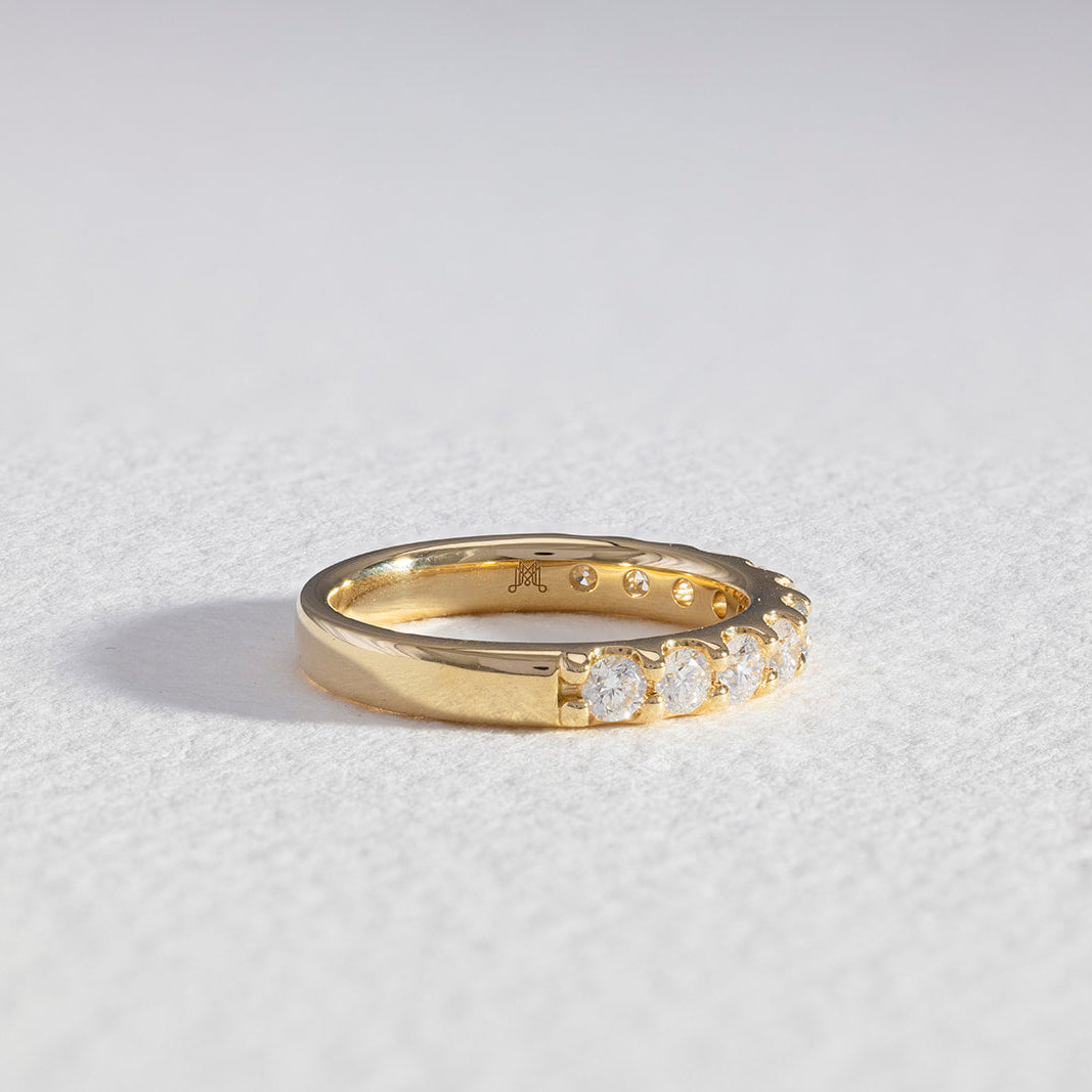 Keely round brilliant diamond wedding band in 18K gold with 10 lab-created diamonds, Matthews Jewellers Newcastle