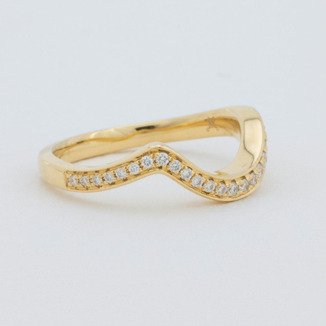 Kyla lab grown diamond curved ring, available in-store and online, Matthews Jewellers Newcastle