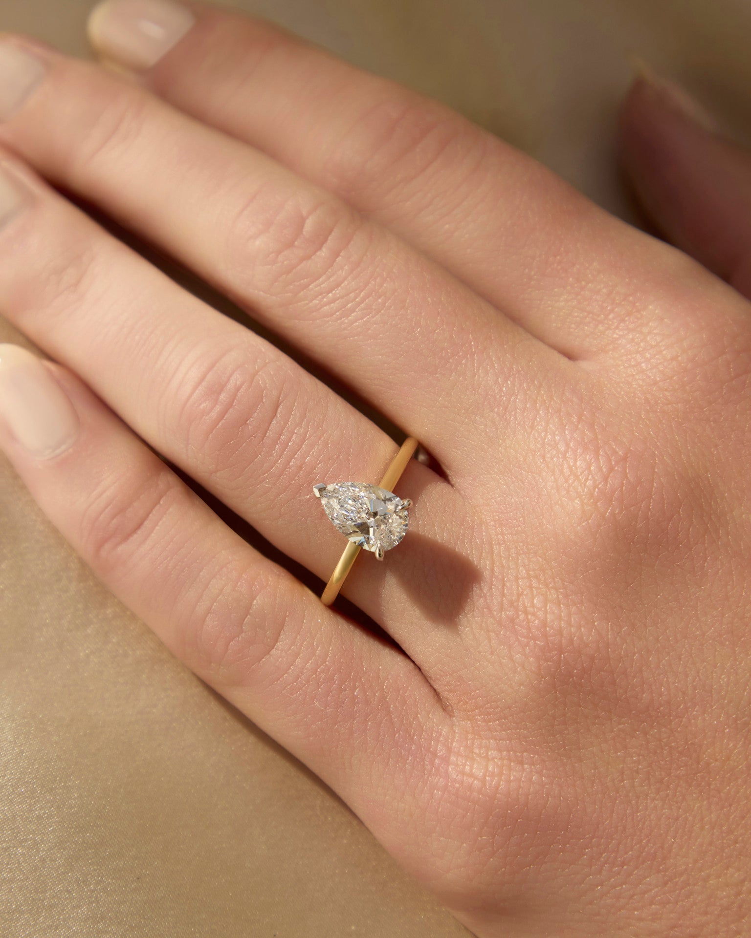 Nora | Pear Cut Solitaire Diamond Engagement Ring