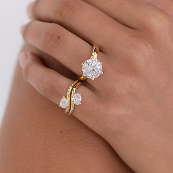 Pear Diamond Pinky Ring