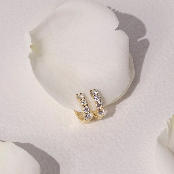 Diamond Huggie Hoops