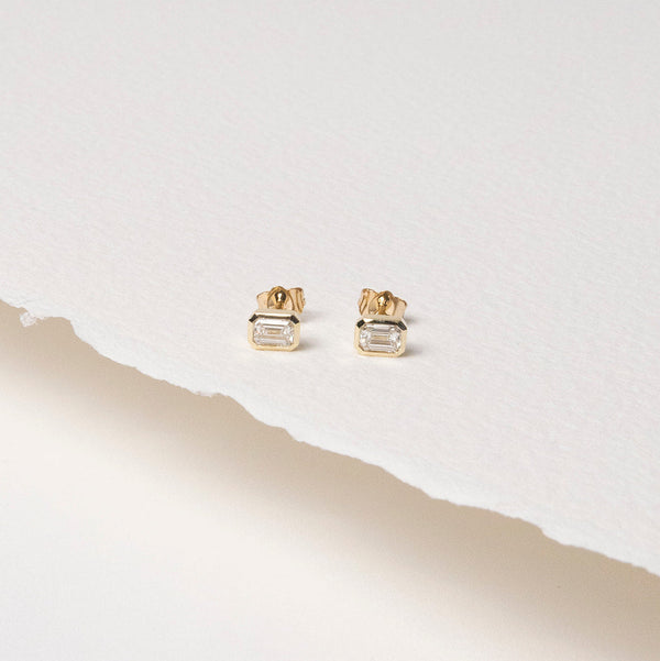 Emerald Bezel Earrings