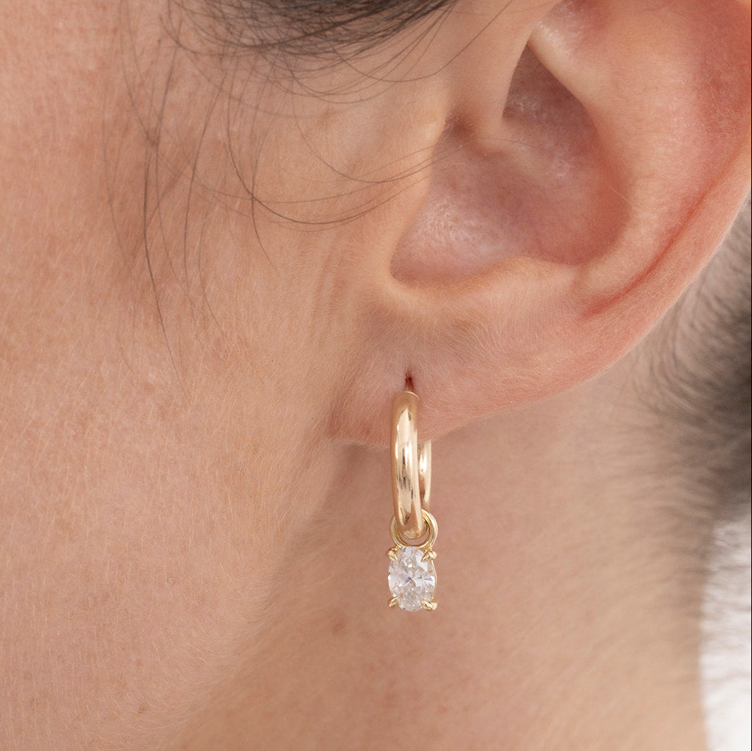 Lustre Oval Diamond Earring Charm | Available Now