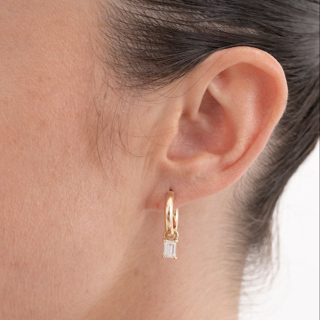 Lustre Emerald Cut Diamond Earring Charm | Available Now