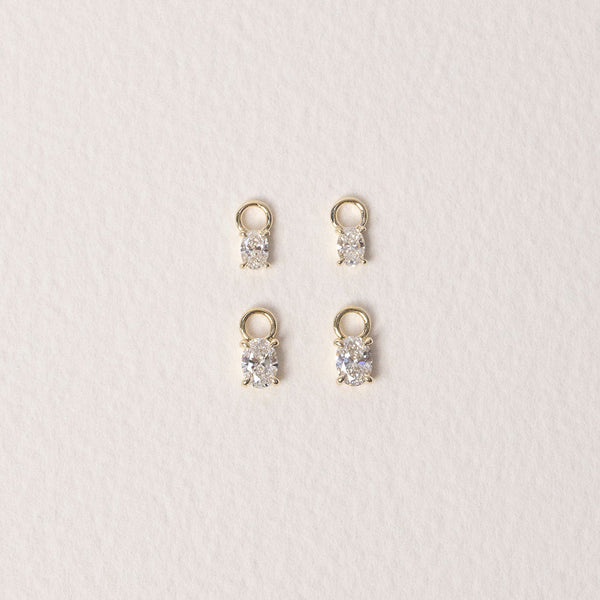 Lustre Oval Diamond Earring Charm