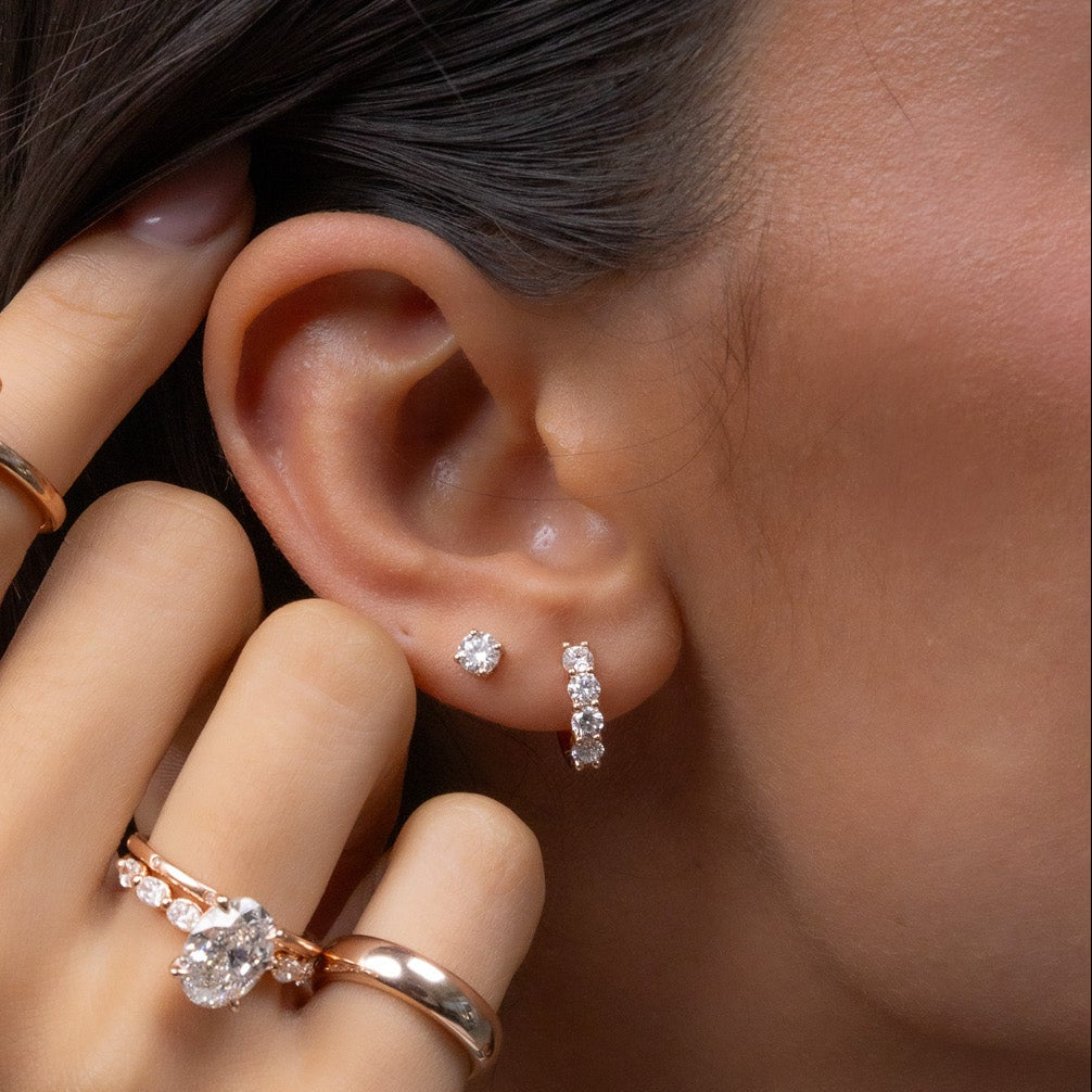 Diamond Huggie Hoops