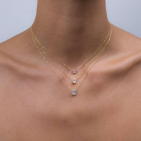 Oval Diamond Necklace