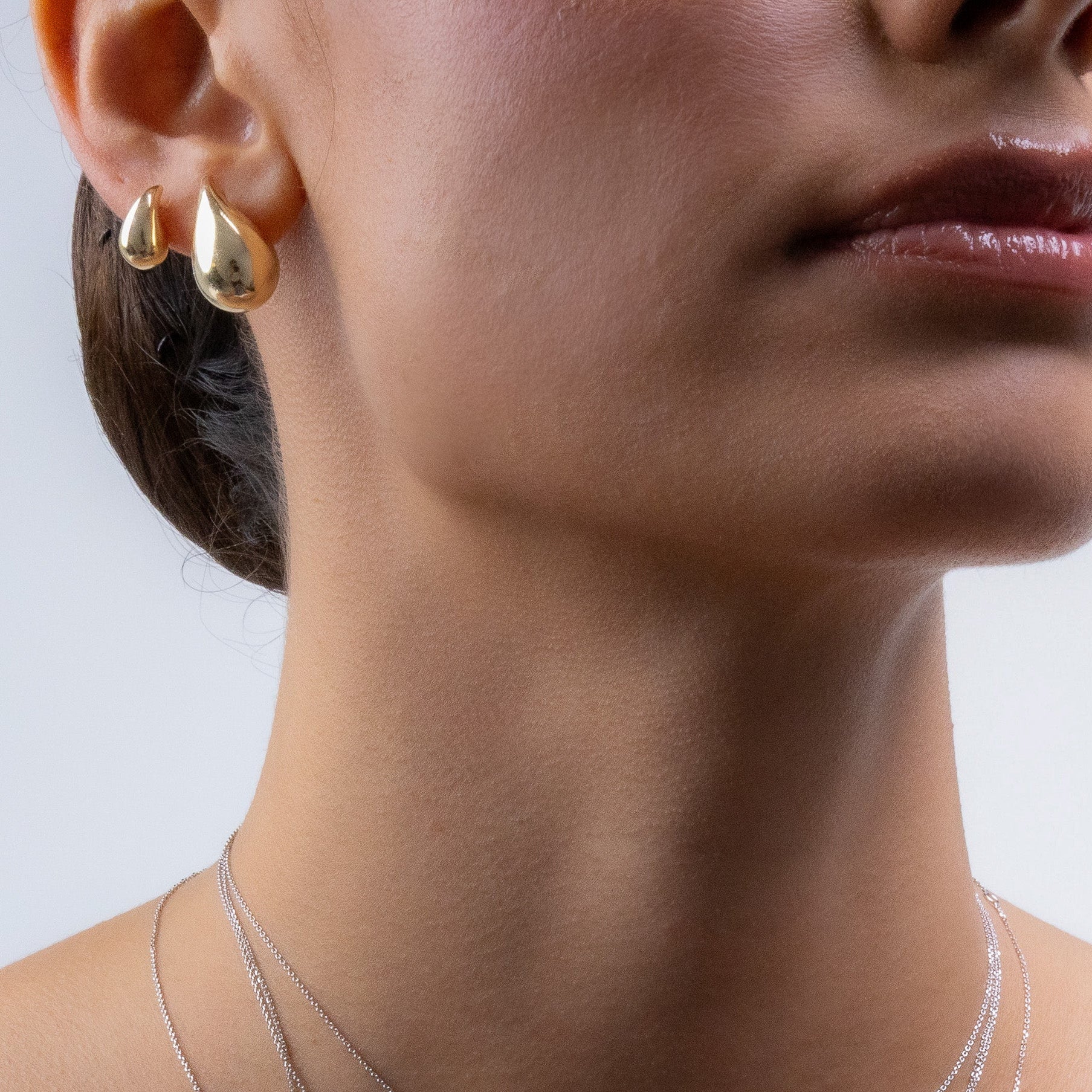 Gold Teardrop Stud Earring