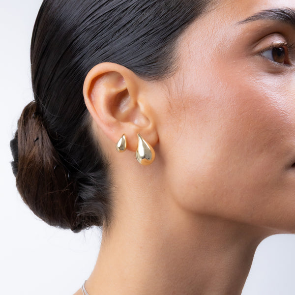 Gold Teardrop Stud Earring