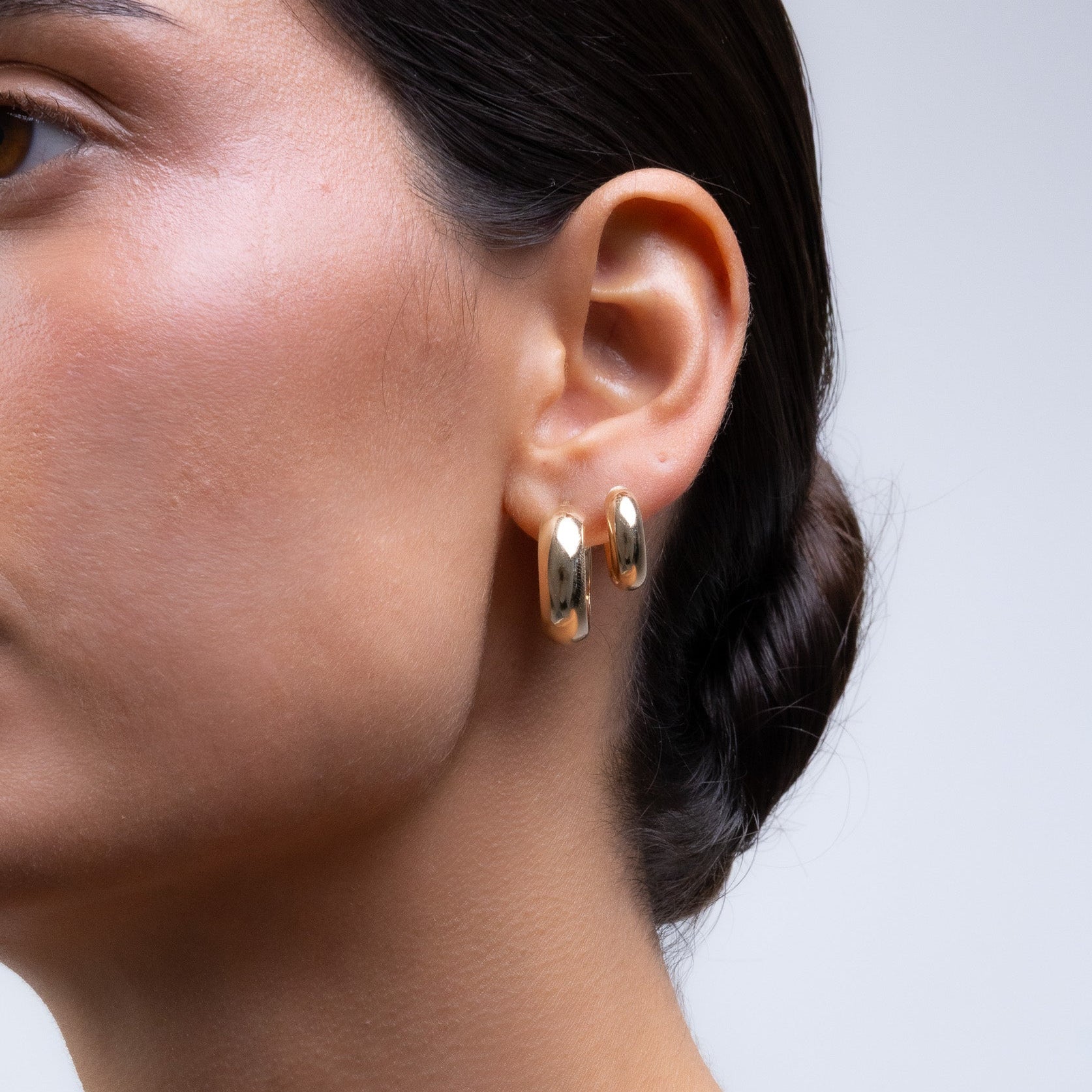 Gold Thick Hoop Earring
