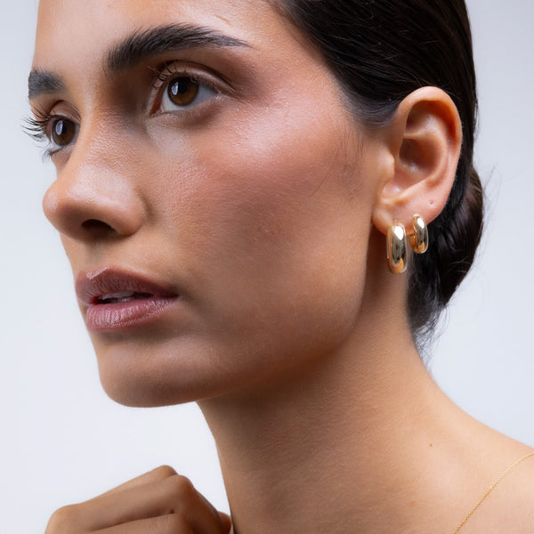 Gold Thick Hoop Earring