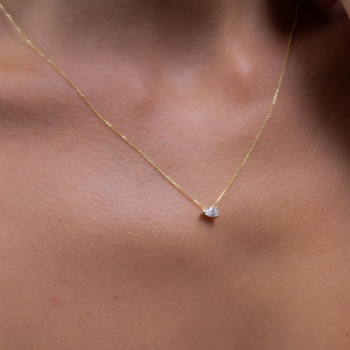 East West Pear Necklace