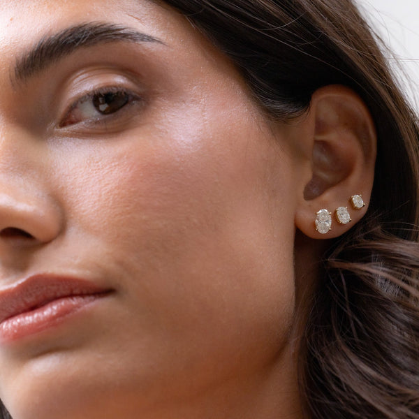 Oval Diamond Studs