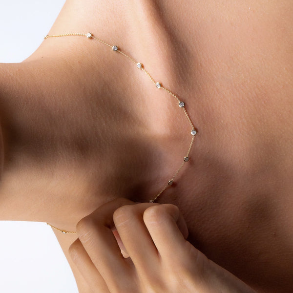 14 Diamond Station Necklace