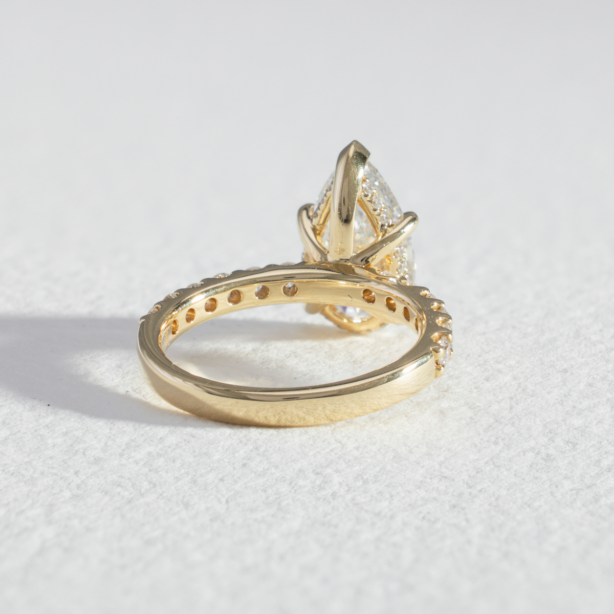 Pavé Nora | Pear Diamond Engagement Ring with Diamond Band
