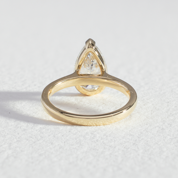 Half Bezel Nora | Pear Solitaire Diamond Engagement Ring