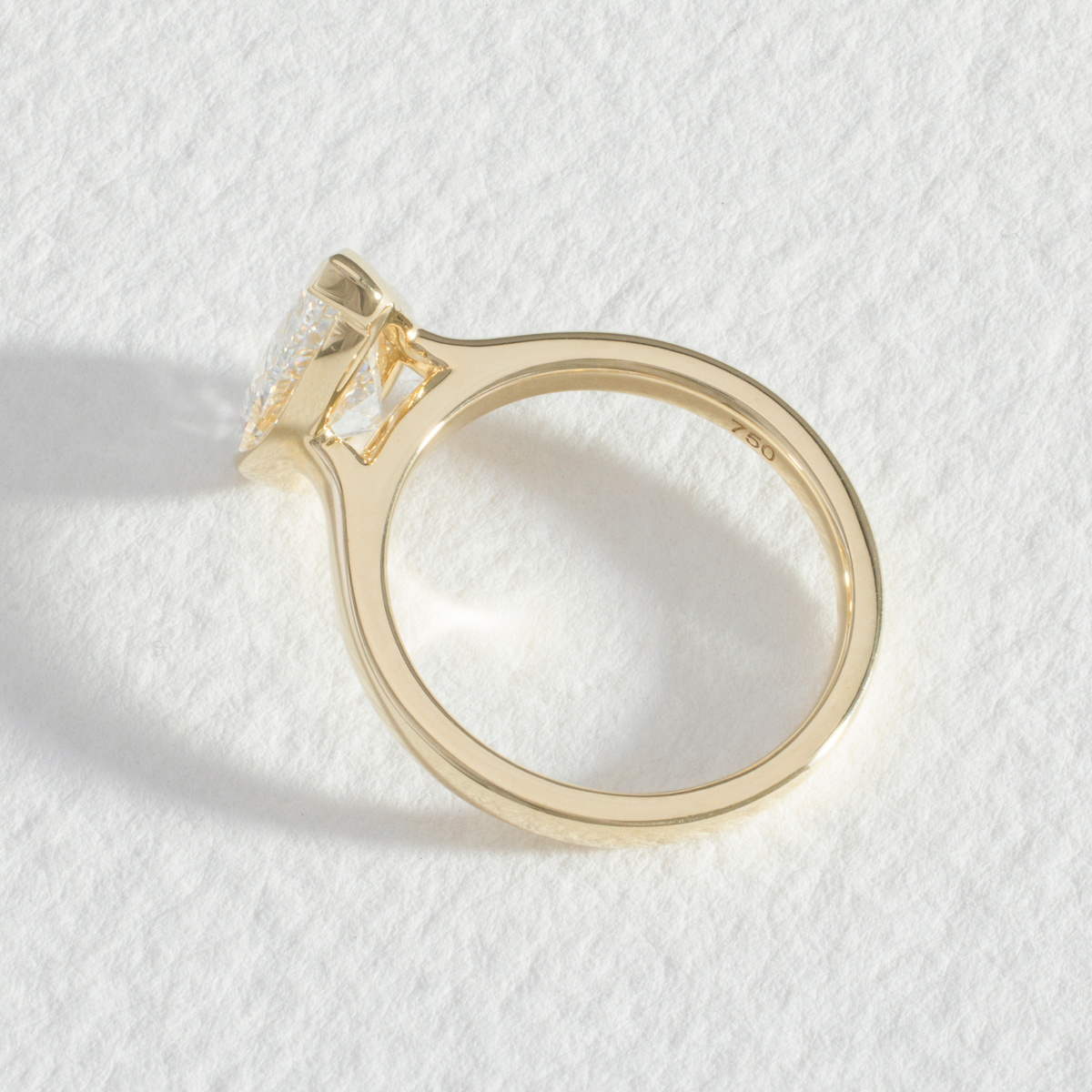 Half Bezel Nora | Pear Solitaire Diamond Engagement Ring