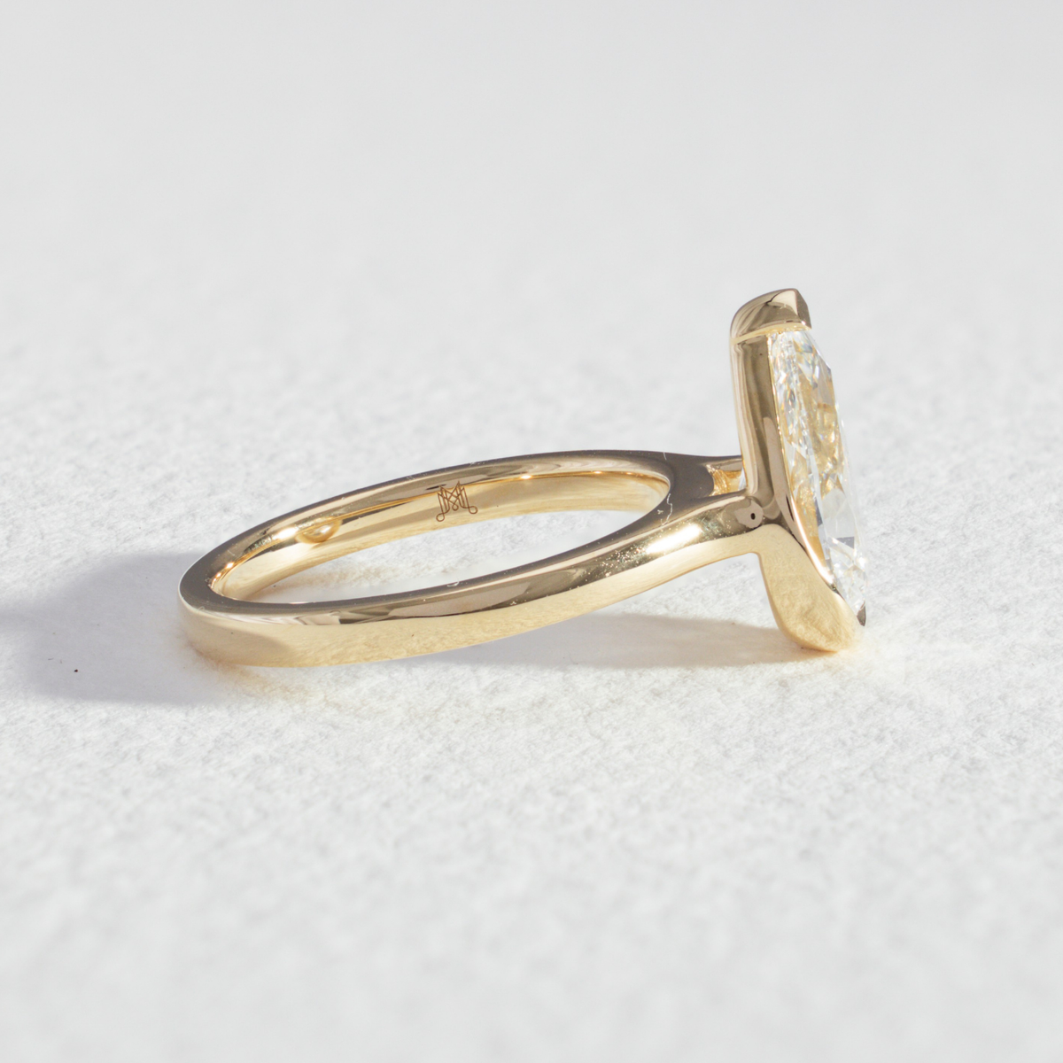 Half Bezel Nora | Pear Solitaire Diamond Engagement Ring