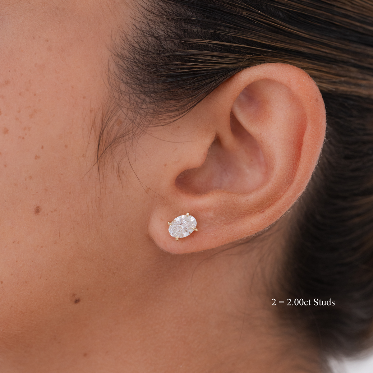 Oval Diamond Studs