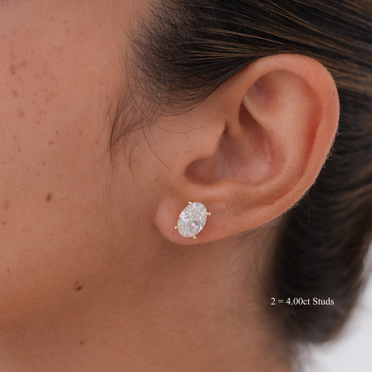 Oval Diamond Studs