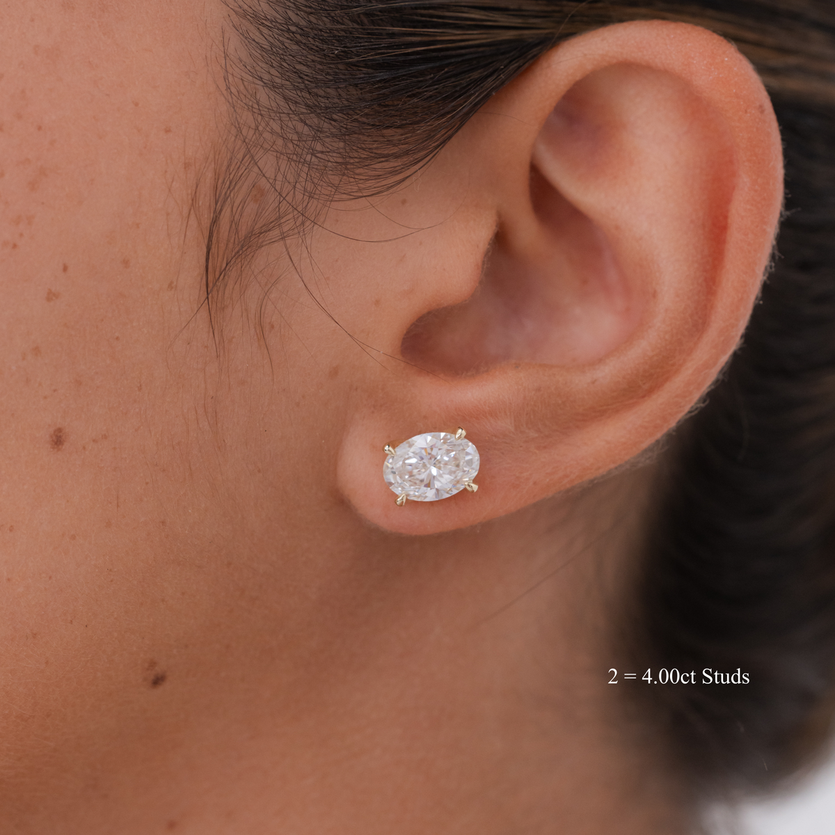 Oval Diamond Studs