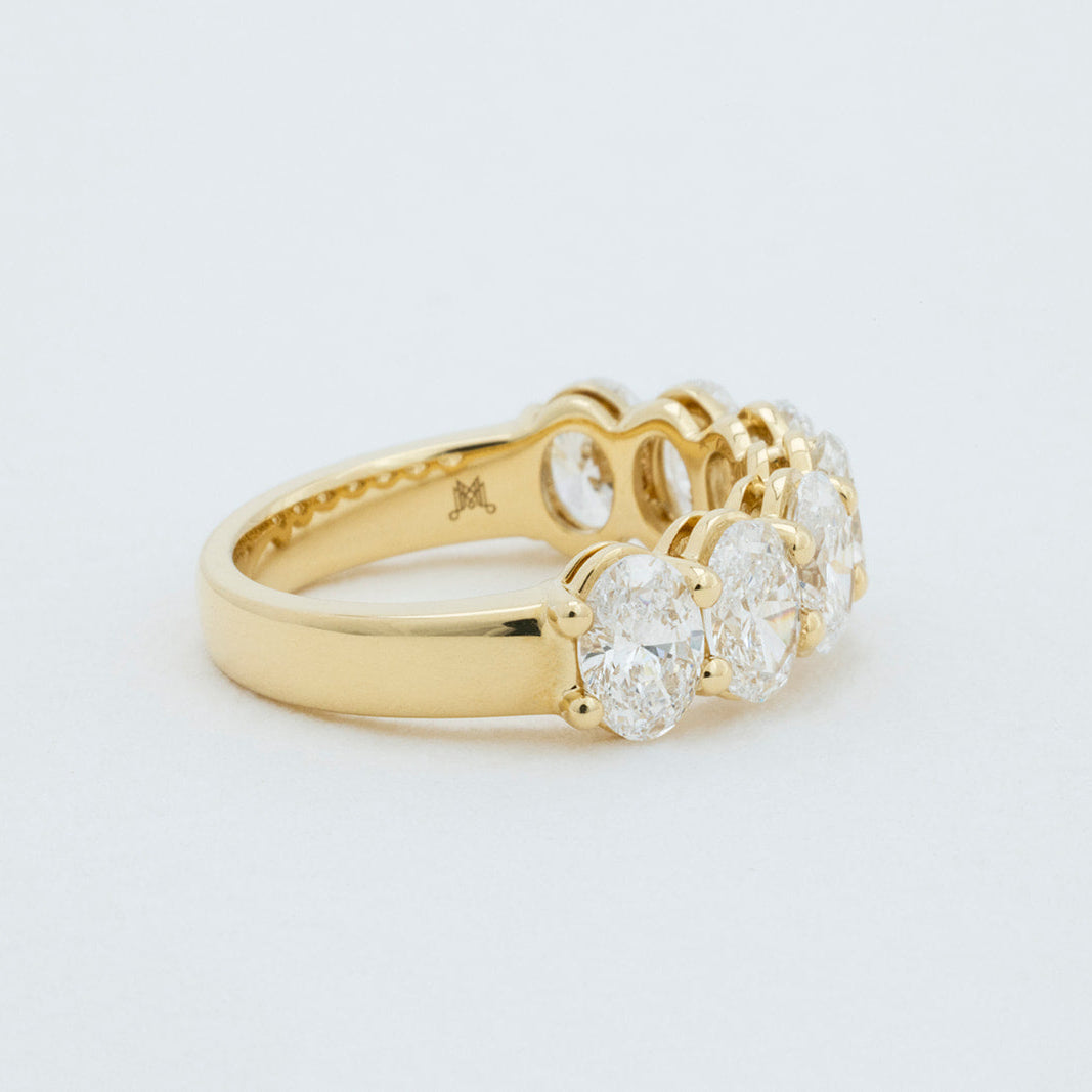 Large Rhea oval diamond wedding ring in 18K gold featuring 7 lab-grown diamonds, Matthews Jewellers Newcastle