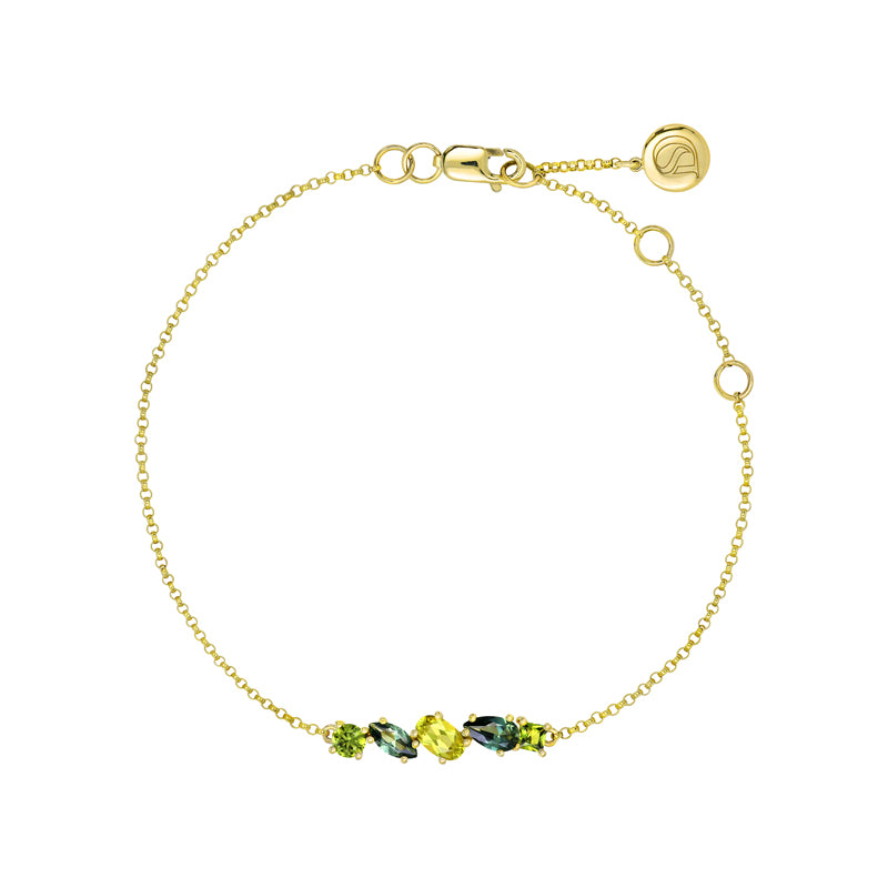 Ophelia 9ct Yellow Gold Australian Multicolour Sapphire Bracelet - Matthews Jewellers