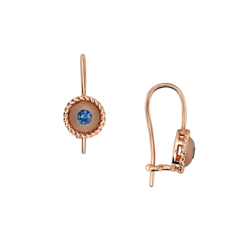 Ana 9ct Rose Gold Australian Blue Sapphire Earrings - Matthews Jewellers