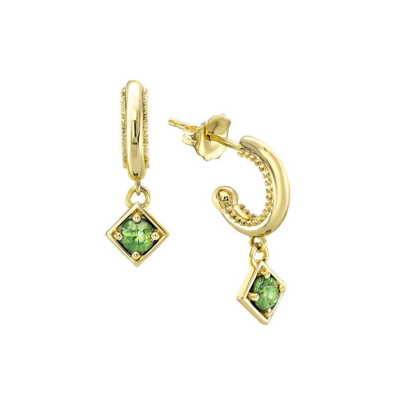 Anya 9ct Yellow Gold Australian Green Sapphire Earrings - Matthews Jewellers
