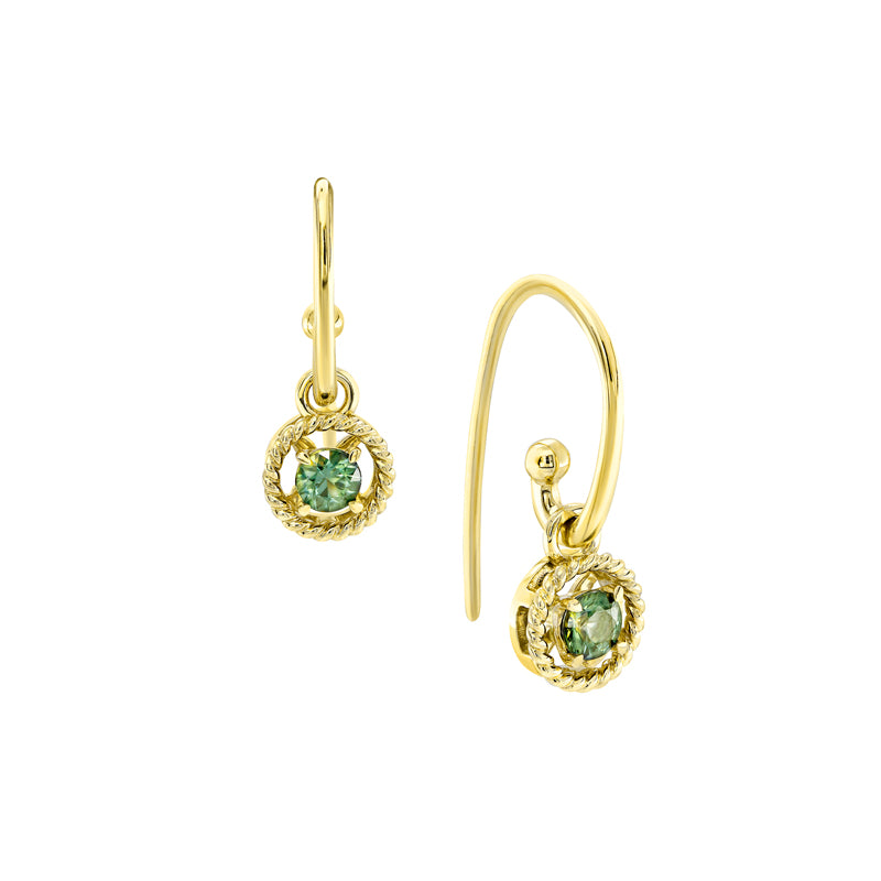 Daphne Royal 9ct Yellow Gold Australian Green Sapphire Earrings - Matthews Jewellers