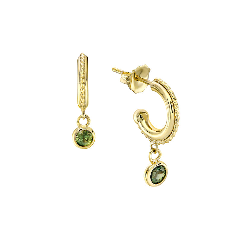 Beth 9ct Yellow Gold Australian Green Sapphire Earrings - Matthews Jewellers