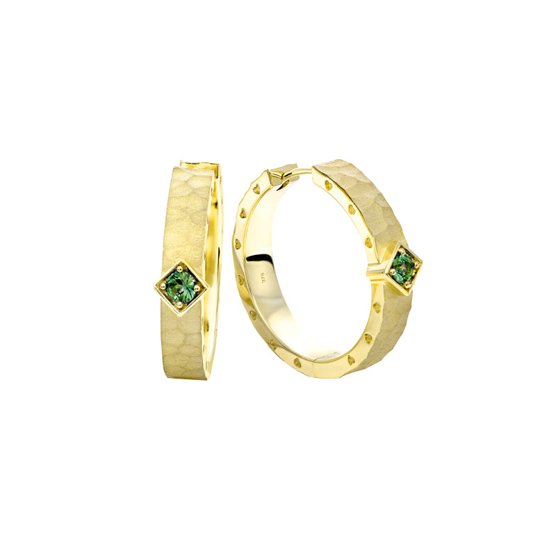 Aspen 9ct Yellow Gold Australian Green Sapphire Earrings - Matthews Jewellers