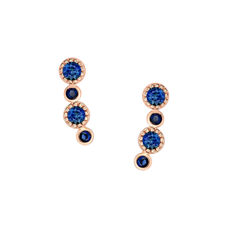 Gwen 9ct Rose Gold Australian Blue Sapphire Earrings - Matthews Jewellers