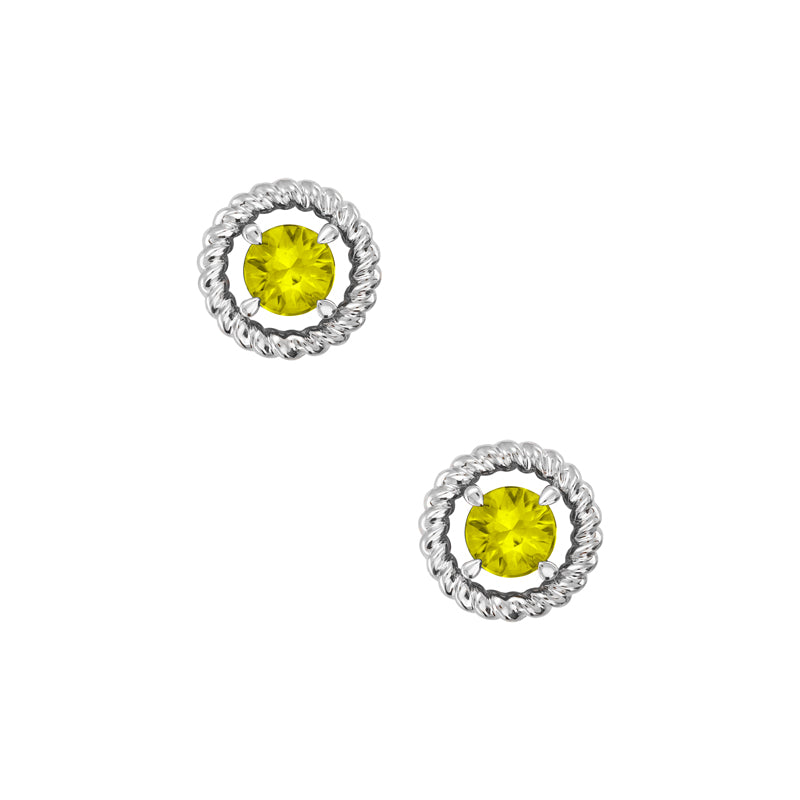 Daphne 9ct White Gold Australian Yellow Sapphire Earrings - Matthews Jewellers
