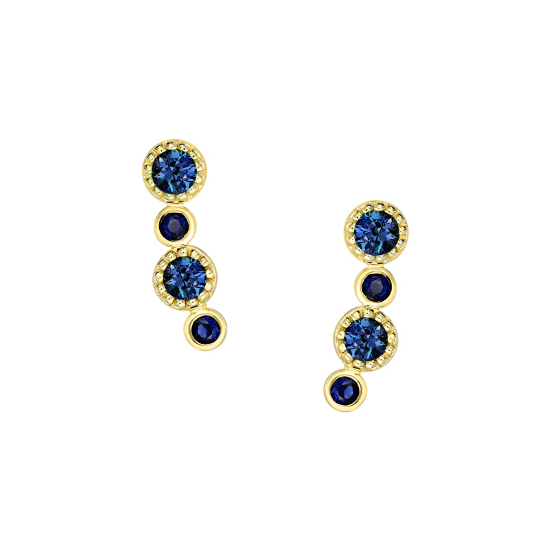 Gwen 9ct Yellow Gold Australian Blue Sapphire Earrings - Matthews Jewellers