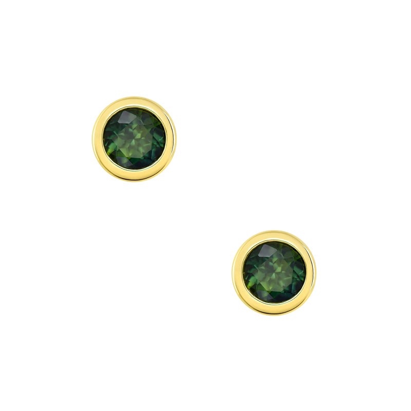 Adelia 9ct Yellow Gold Australian Teal Sapphire Earrings - Matthews Jewellers