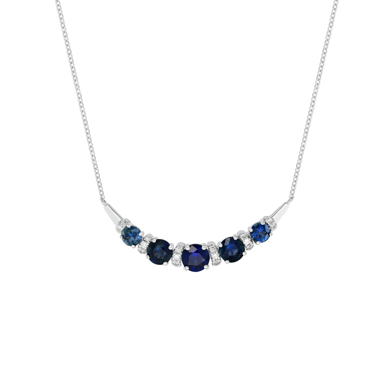 Cara 18ct White Gold Australian Blue Sapphire Necklace - Matthews Jewellers