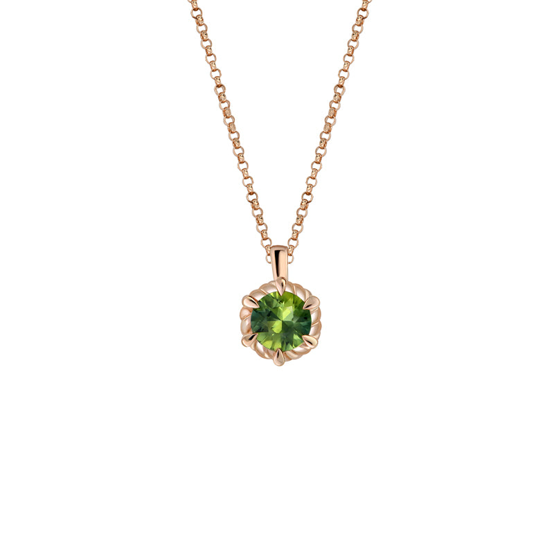 Cleo 9ct Rose Gold Australian Teal Sapphire Necklace - Matthews Jewellers