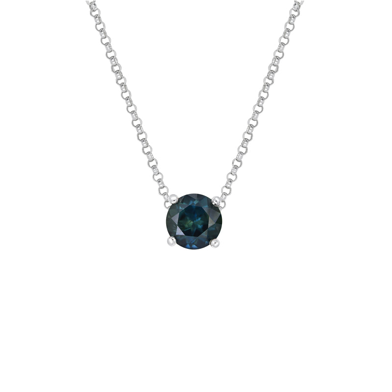 Maira 9ct White Gold Australian Blue Sapphire Necklace - Matthews Jewellers