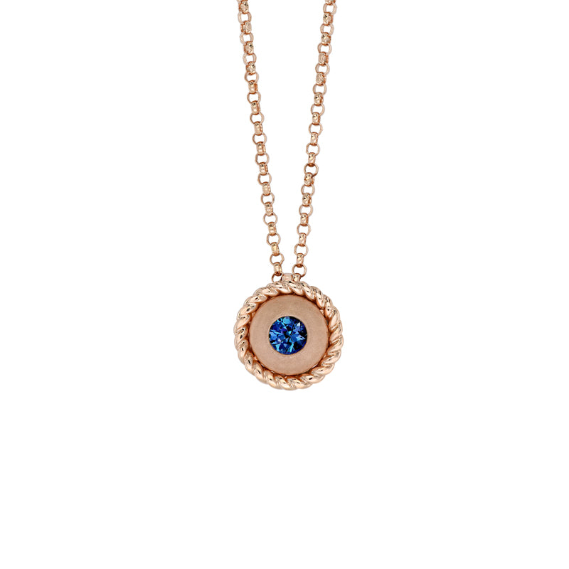 Ana 9ct Rose Gold Australian Blue Sapphire Necklace - Matthews Jewellers