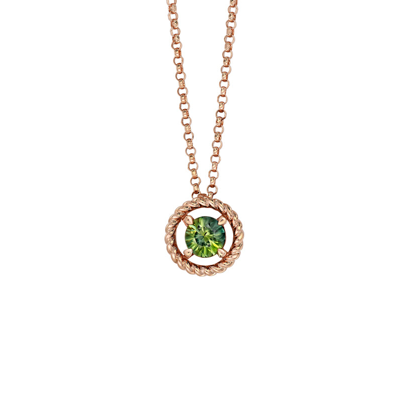 Daphne 9ct Rose Gold Australian Teal Sapphire Necklace - Matthews Jewellers